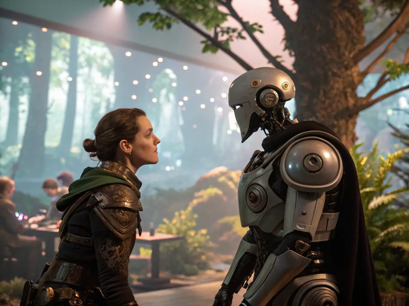 A visually stunning scene from BertiUsx showcasing the game's detailed character design and emotional storytelling, with the protagonist interacting with a key non-player character in a dramatic and pivotal moment.